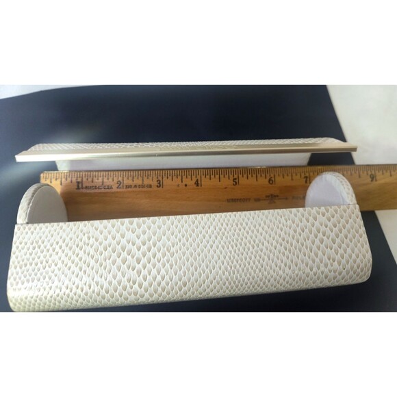 JIMMY CHOO Jumbo Textured Cream Eyeglasses Barrel Hard Case Magnetic EMPTY - Picture 5 of 7